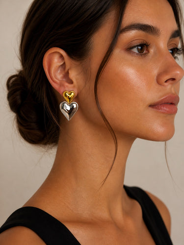 Luxe Duet Hearts Earrings