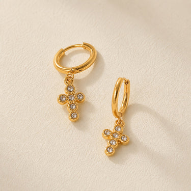 Oria Cross Hoops Earrings
