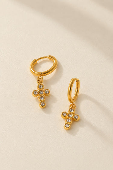 Oria Cross Hoops Earrings