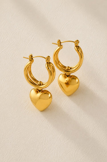 Pure Heart Hoops Earrings