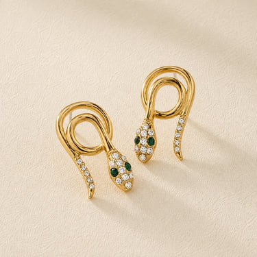 Serpent Drop Stud Earrings