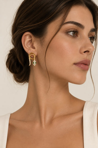 Serpent Drop Stud Earrings