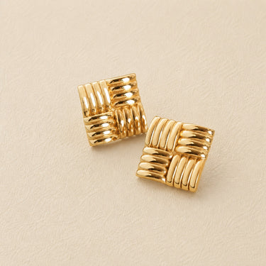 Textura Gold Studs Earrings